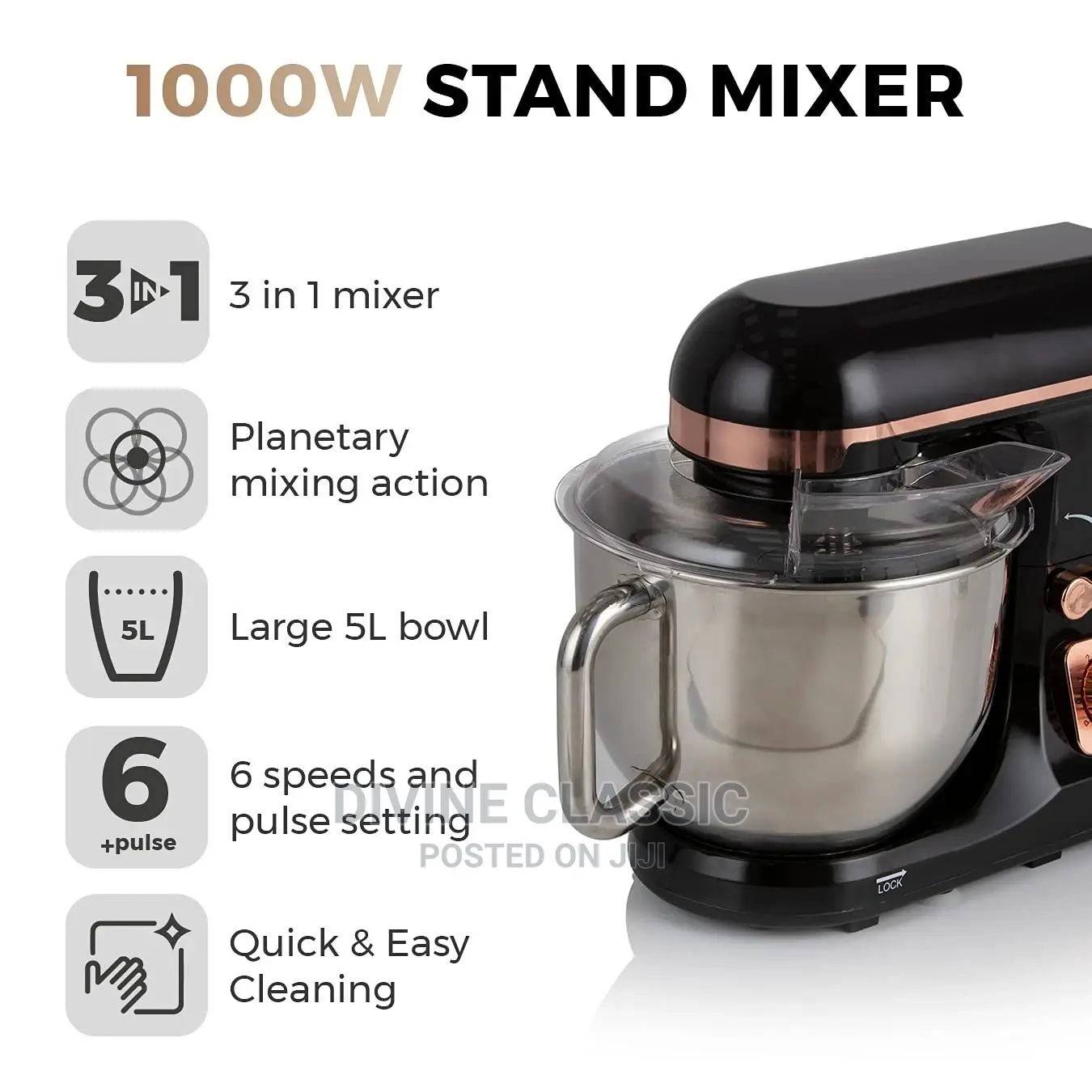 5lit Tower Cake Mixer 1000w