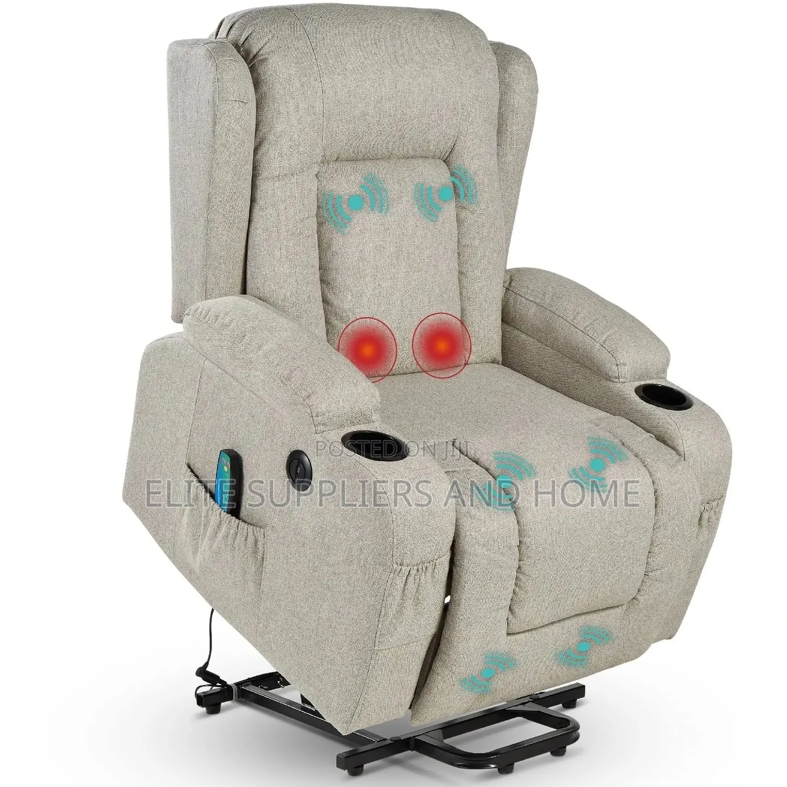 Electric Power Lift Linen Recliner Massage Chair