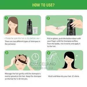 Black Dyed Shampoo Black Hair Dye Herbal Ingredient