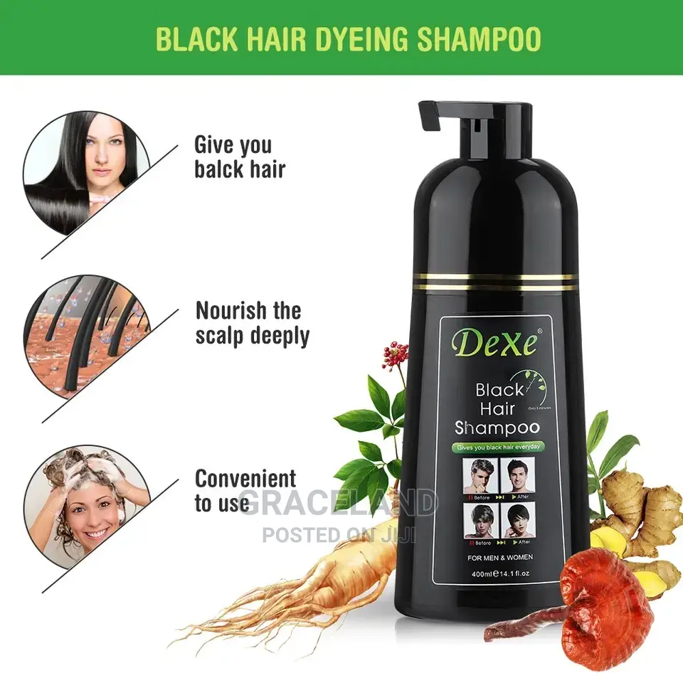 Black Dyed Shampoo Black Hair Dye Herbal Ingredient