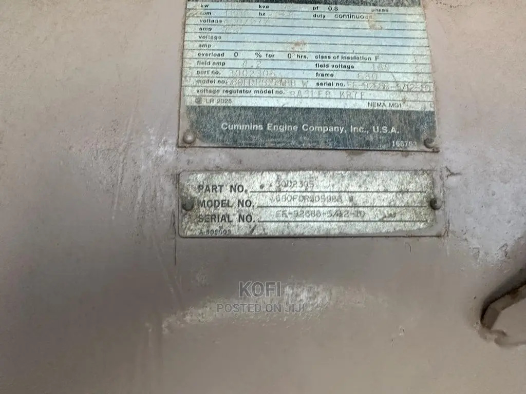 Generator Plant- 625kva 60hz Cummins Generator Plant for Rent