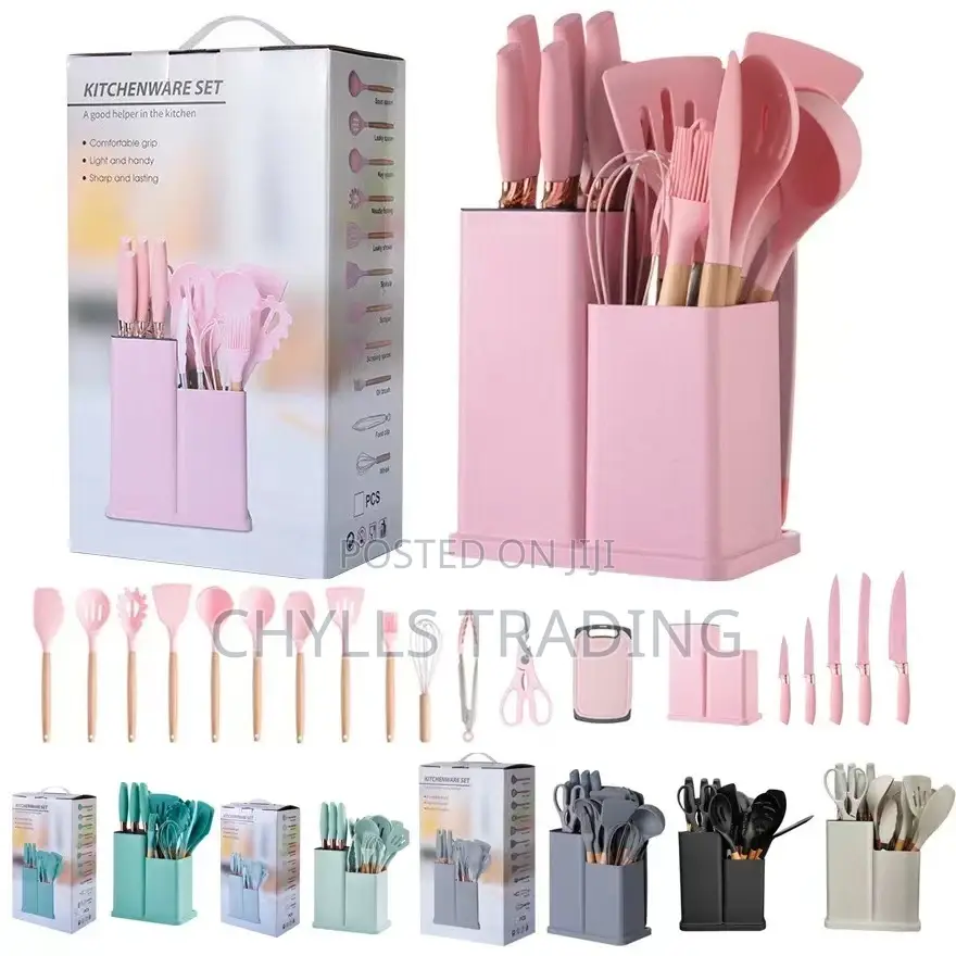 19pcs Silicon Laddle and Knife Set