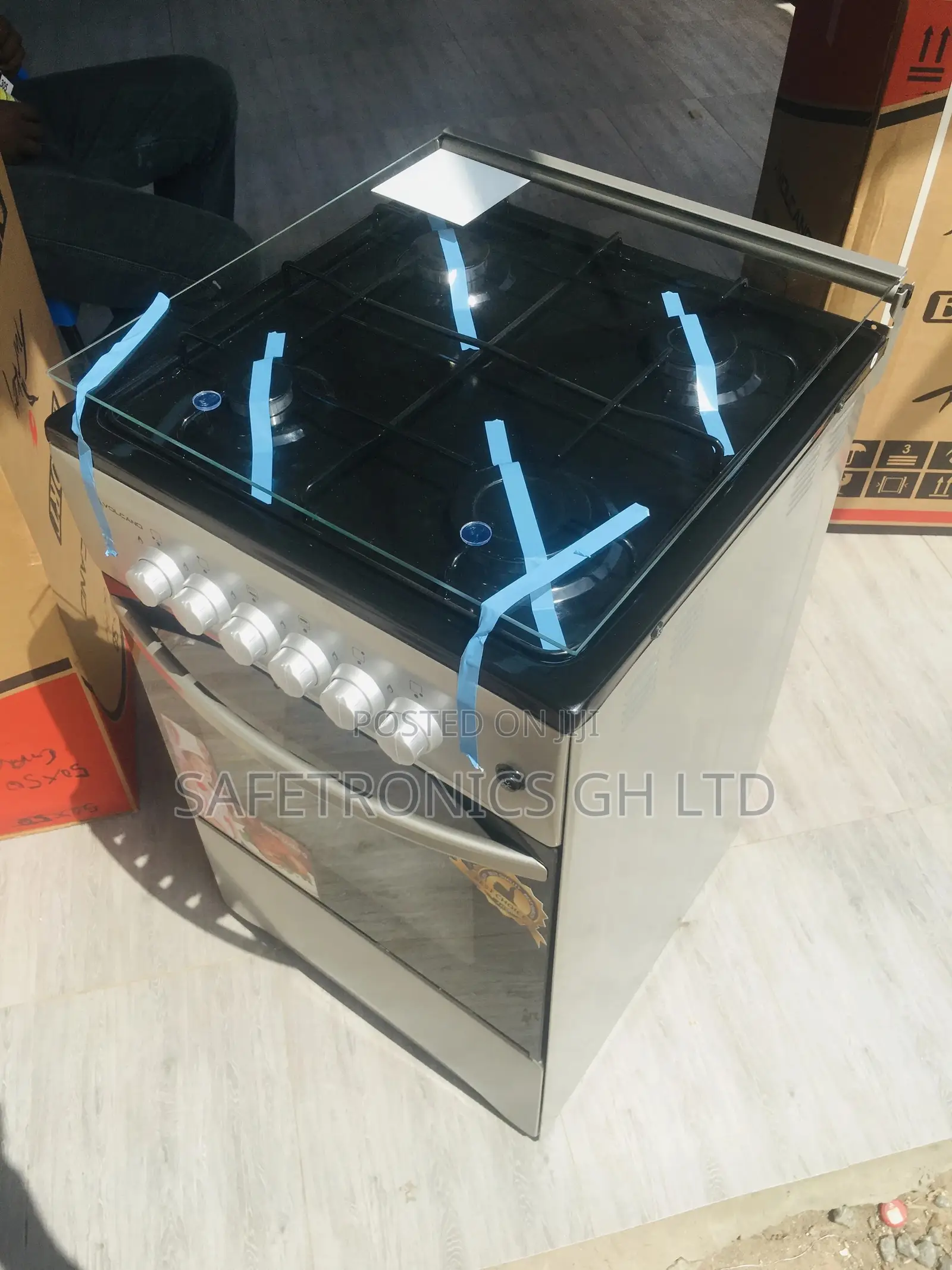 4 Gas Burner Oven Grill 50x55 Oven Cooker Volcano