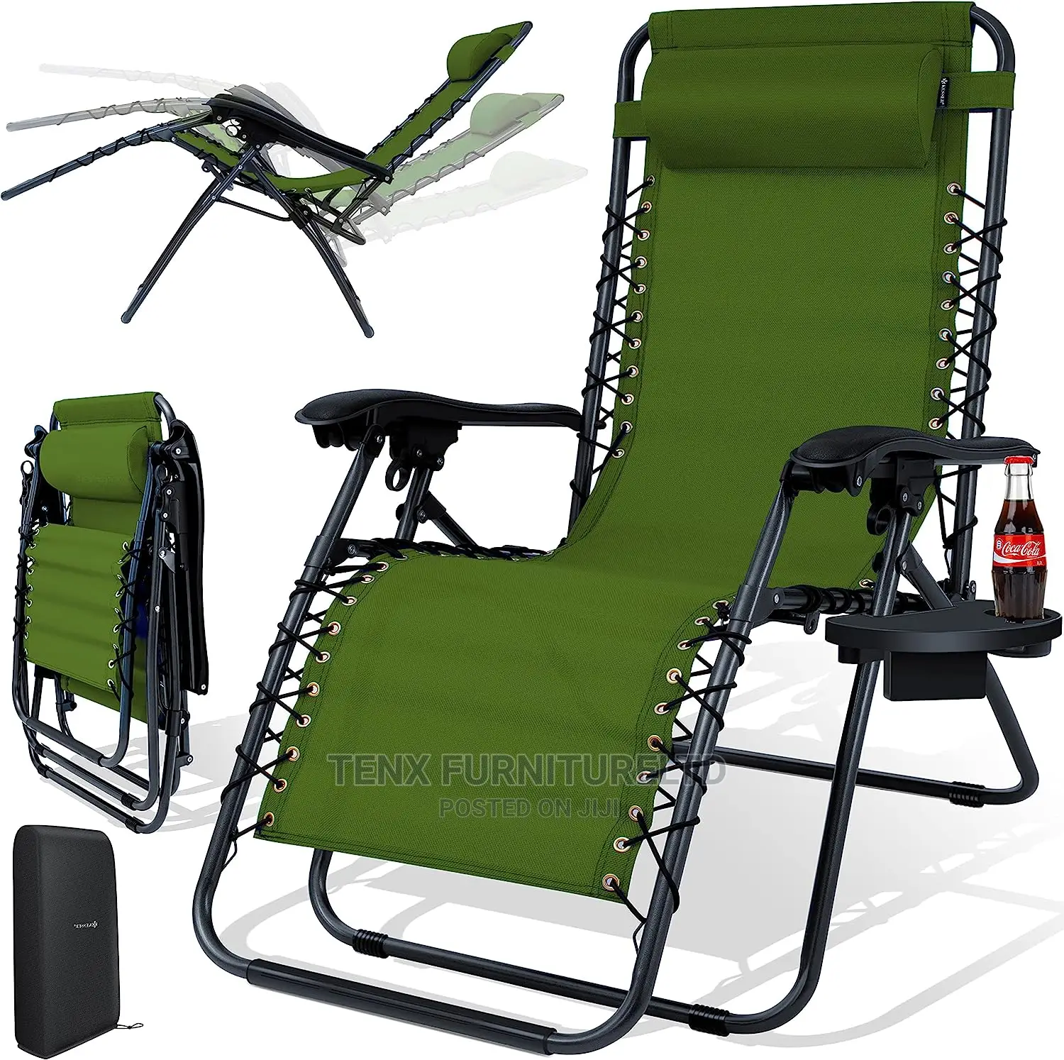Lounger With Drink Holder | Adjustable Backrest | Removable