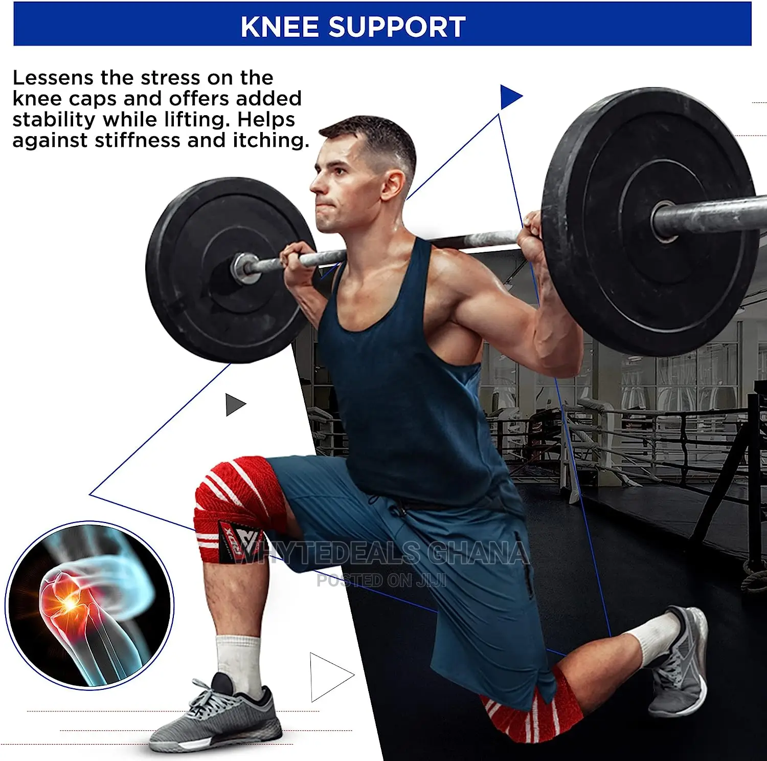 High Quality RDX Knee Wraps Squatting-Leg Press Workout Fit