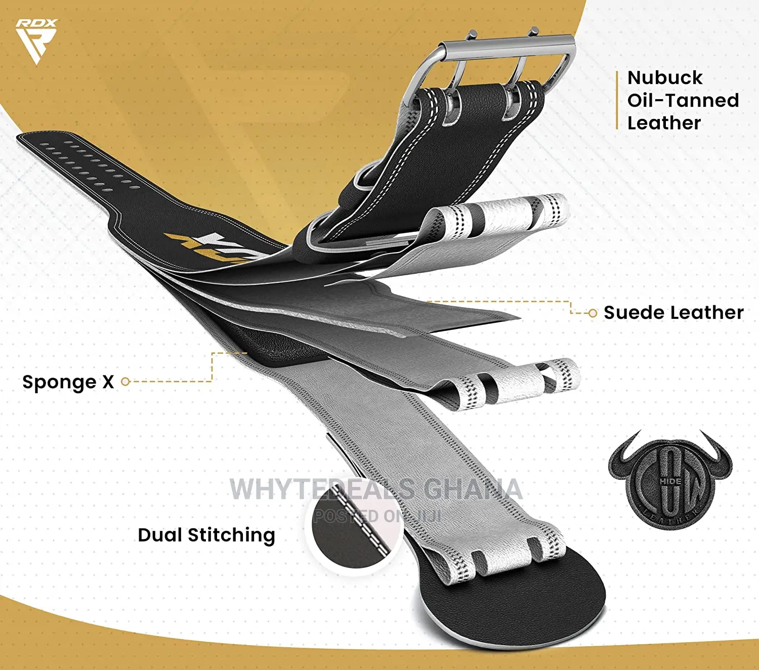 RDX Weightlifting Authentic Gym Leather Belt-Squat, Deadlift