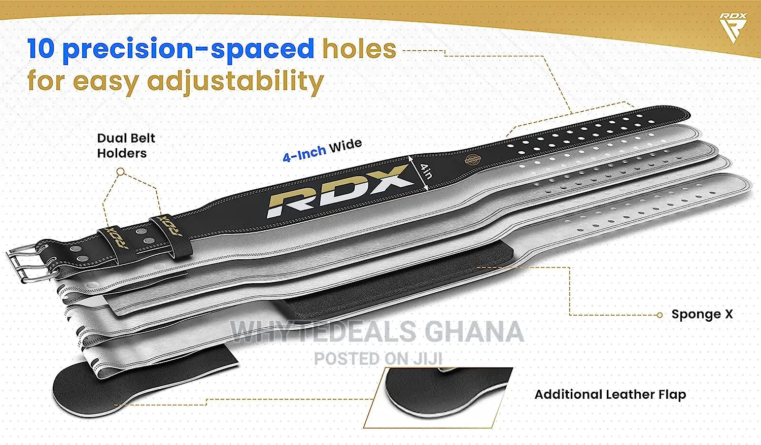 RDX Weightlifting Authentic Gym Leather Belt-Squat, Deadlift