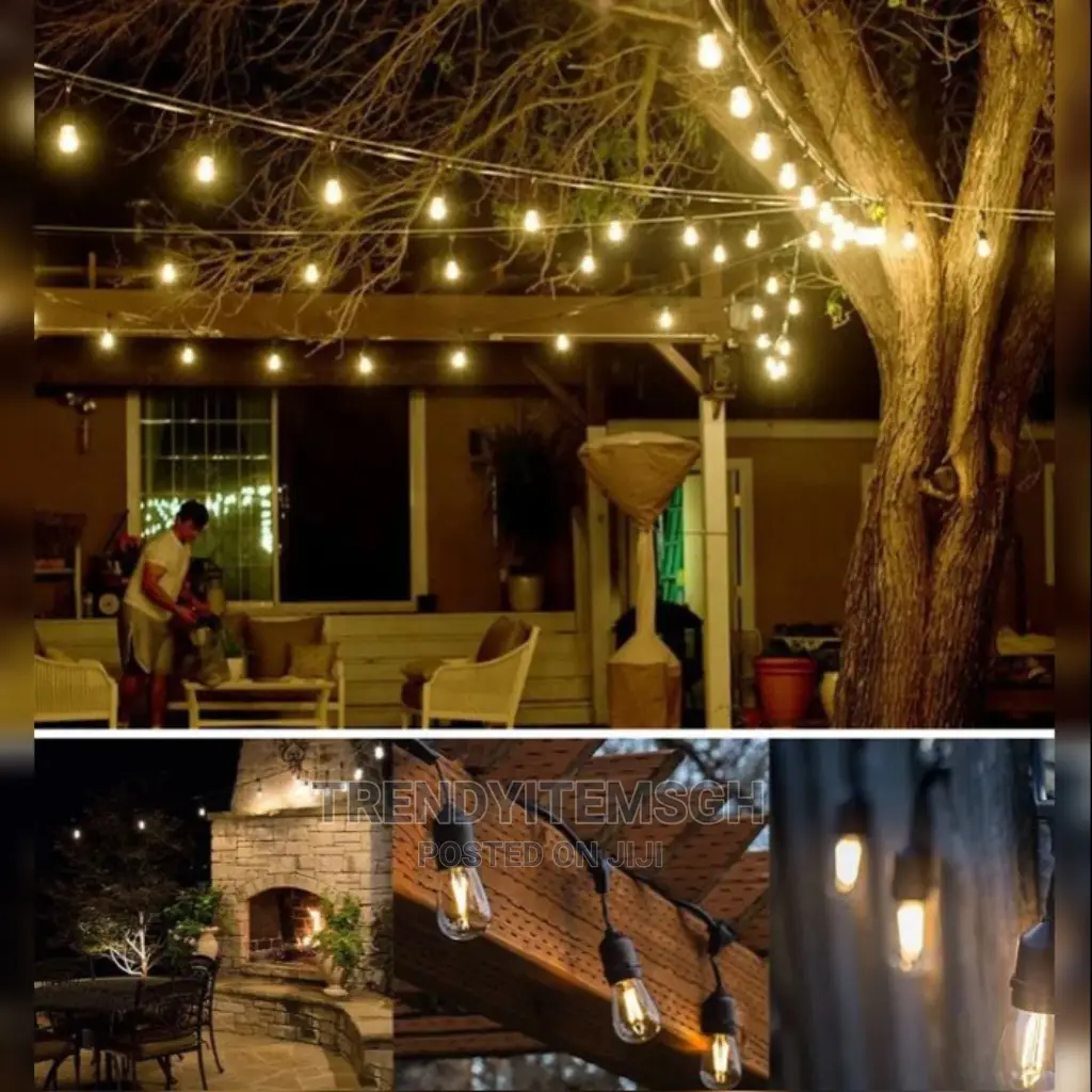 10M 20 Bulb Holder LED String Light Wire Cable + 20 Bulbs