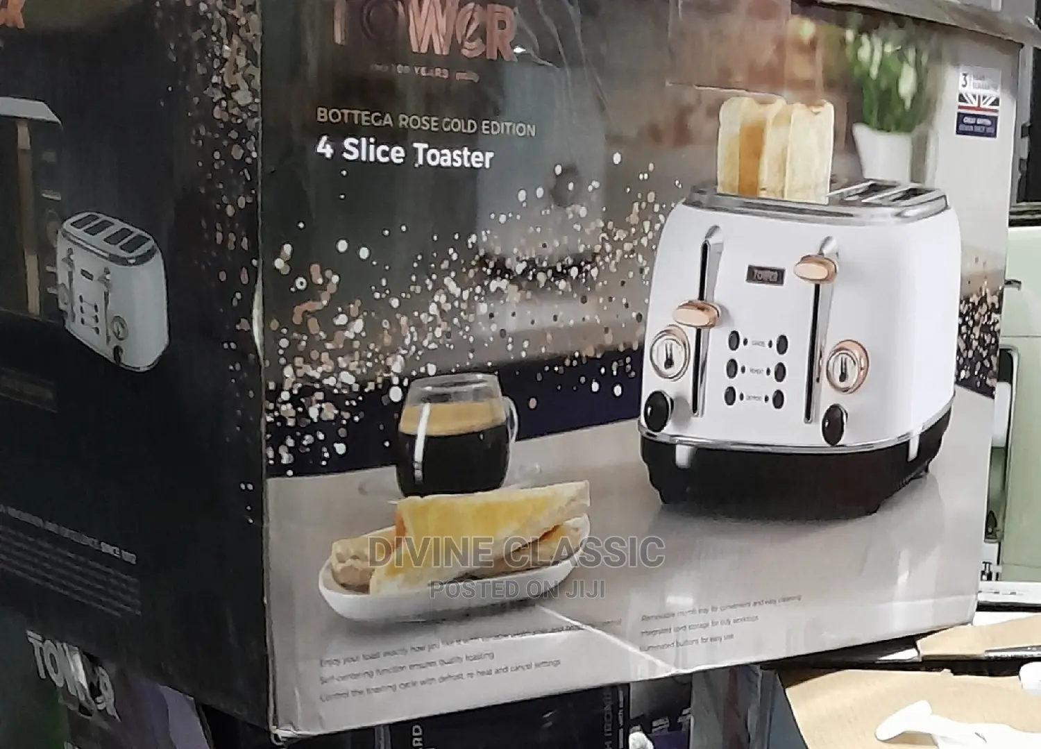 Tower 4 Slice Popup Bread Toaster
