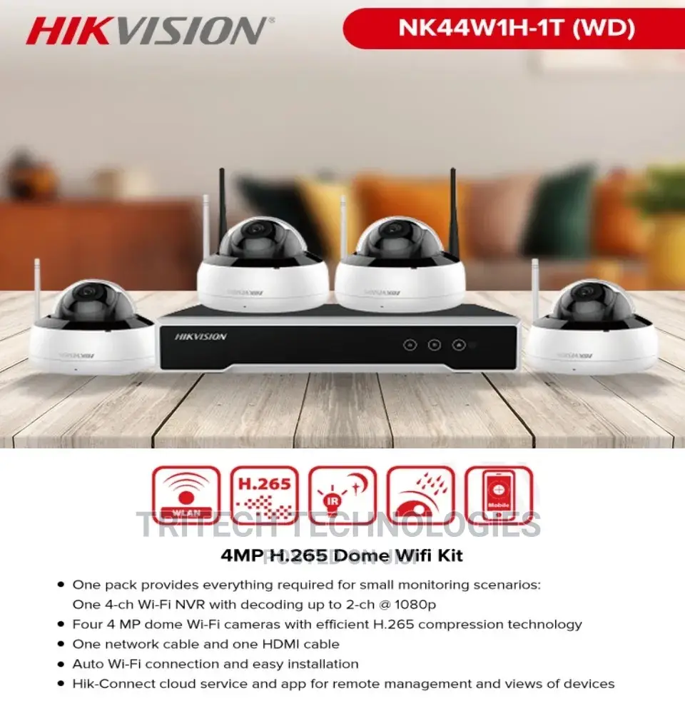 Hikvision Nk44w1h-1t(Wd) 4mp H.265 Dome Wi-Fi Kit