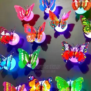 10 Peices Butterfly Sticker With Lights