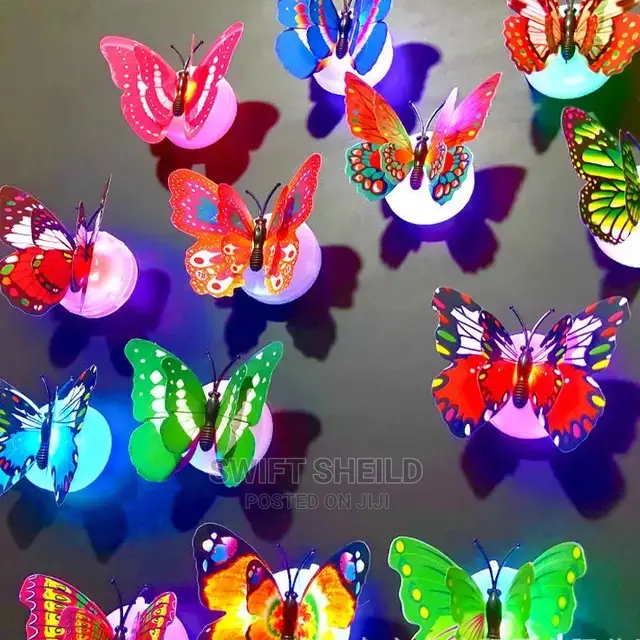 10 Peices Butterfly Sticker With Lights