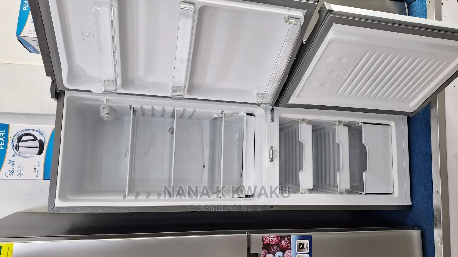 Silver Nasco Nasd2-24 Double Door Fridge With Freezer