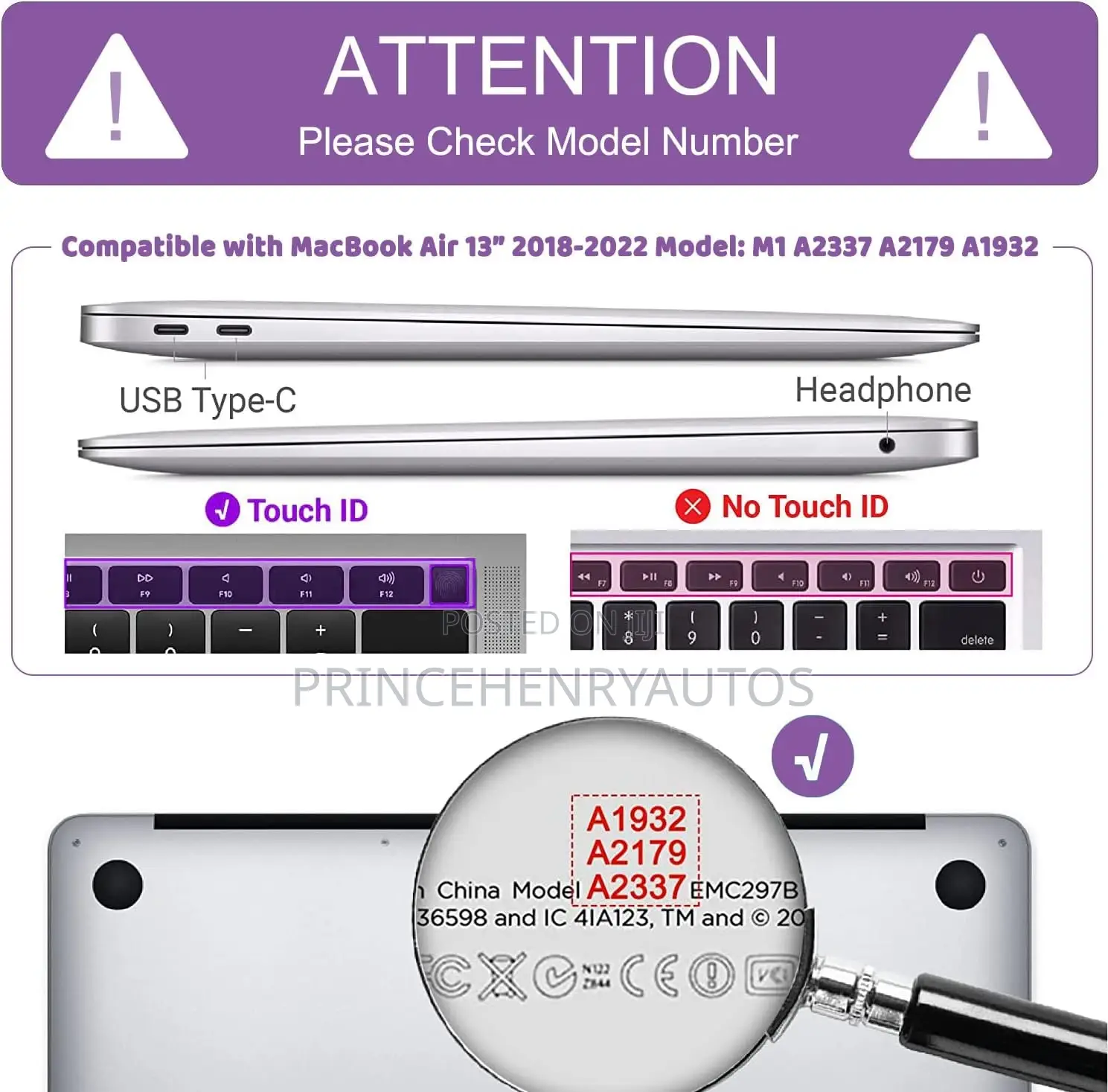 Anban 3in1 Bundle Accessories for Macbook Air 13'' 2018-2022