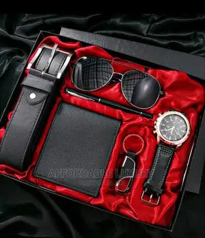 Luxury Men's 6 in 1 Watch Glasses Pen Keychain, Belt Wallet