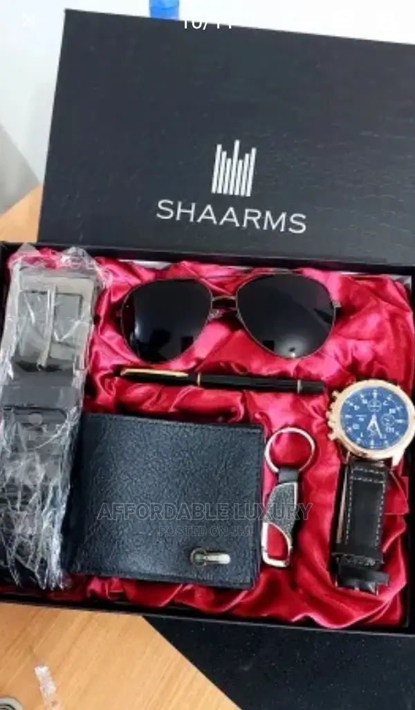 Luxury Men's 6 in 1 Watch Glasses Pen Keychain, Belt Wallet