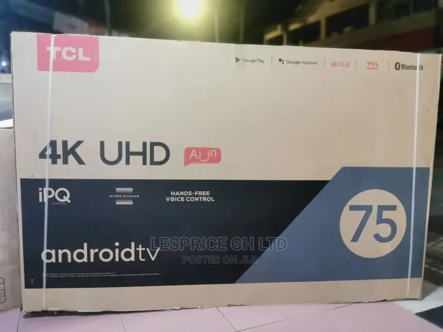 TCL 75” Android Smart AI in Built Games