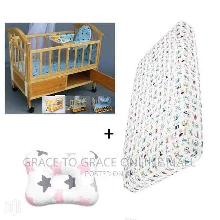 Baby Cot, Net, Mattress and Pillow