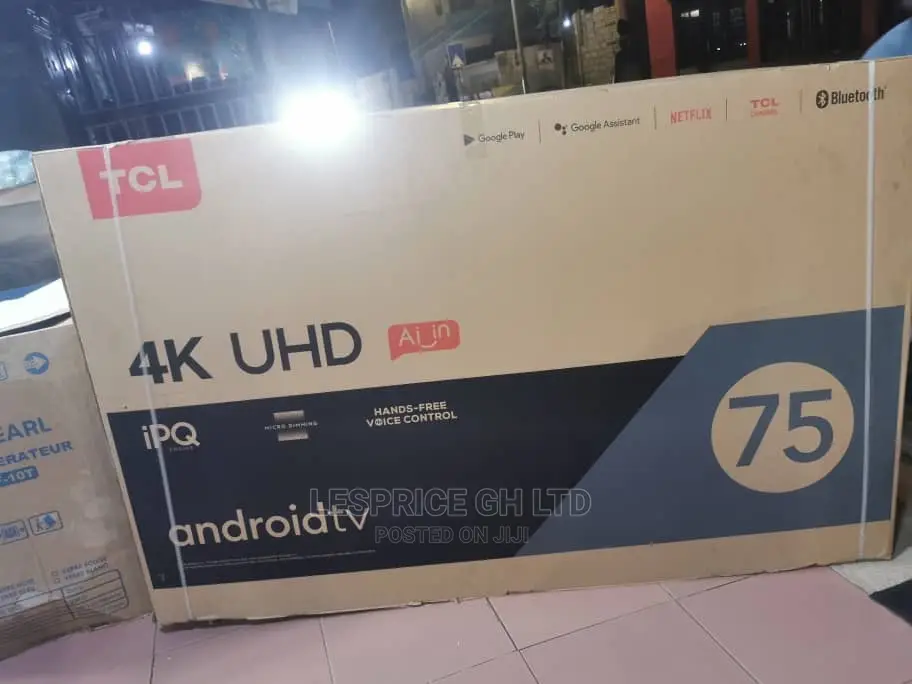 TCL 75” Android Smart Wi-Fi Bluetooth TV