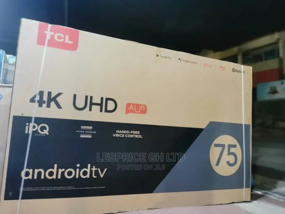 TCL Android 75” Smart Bluetooth TV With Free WM