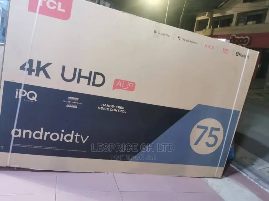 TCL 75” Smart Android 2160p4k Digital TV