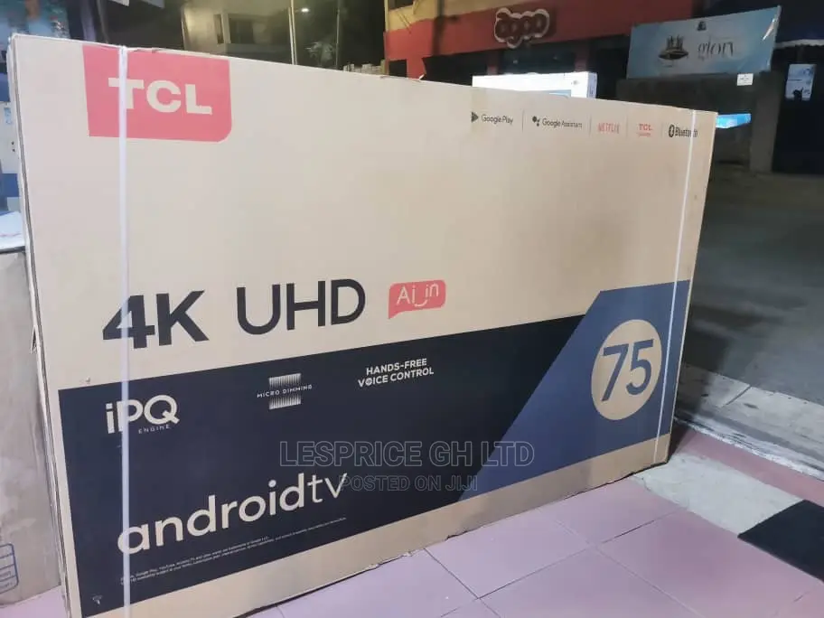 TCL 75” Android Smart TV Bid Screen TV