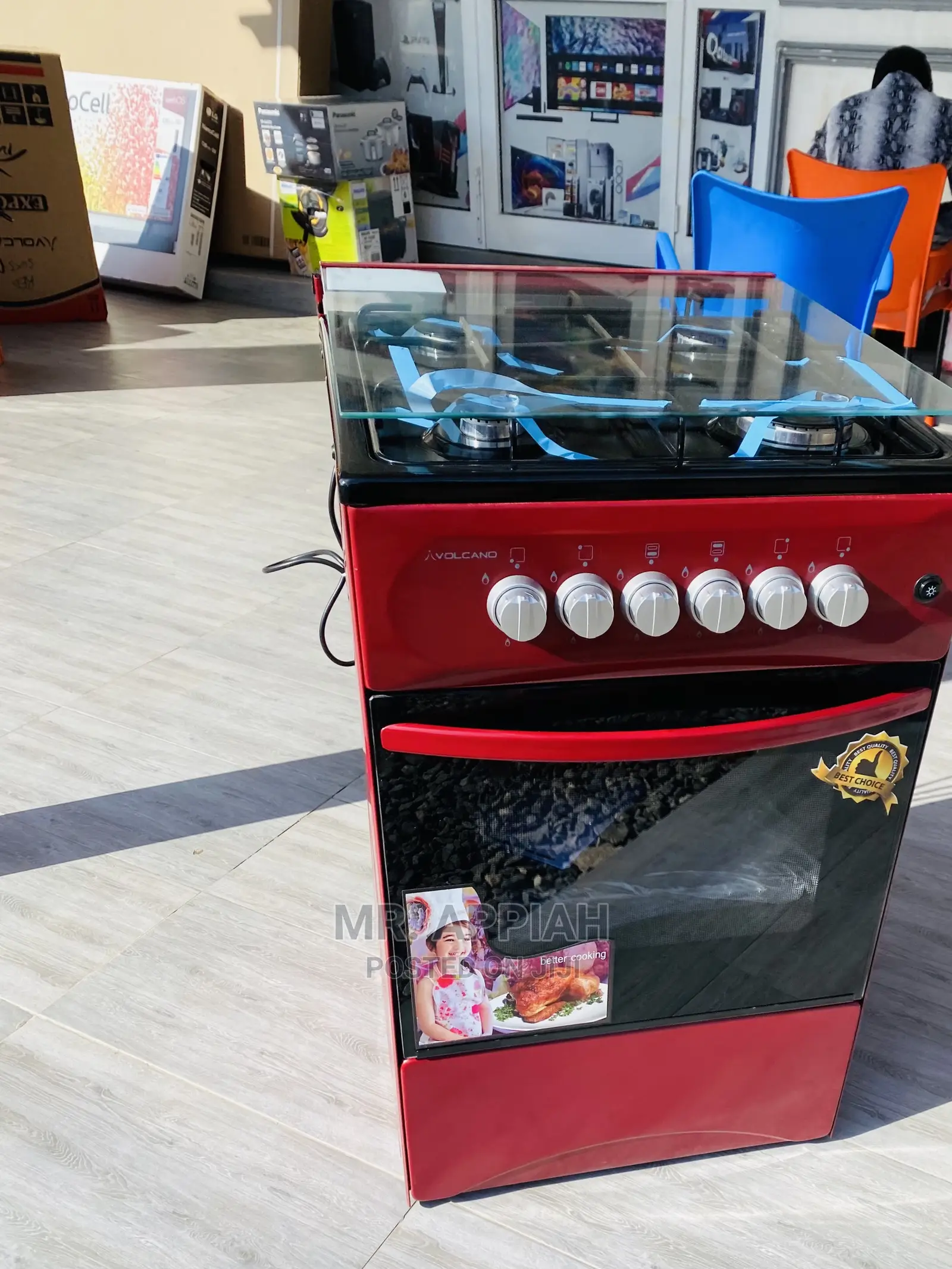 High Performance 50*50 Volcano 4 Gas Burner(Red Color) 