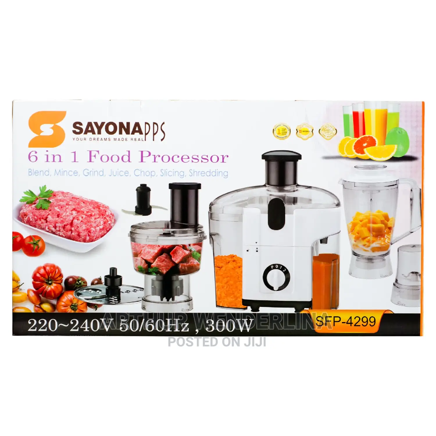 Quality Sayona 6 in 1 Food Processor
