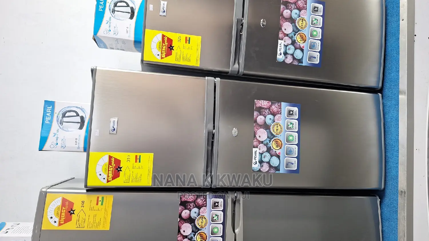 *New_pearl Pf20 Double Door Fridge With Top Freezer