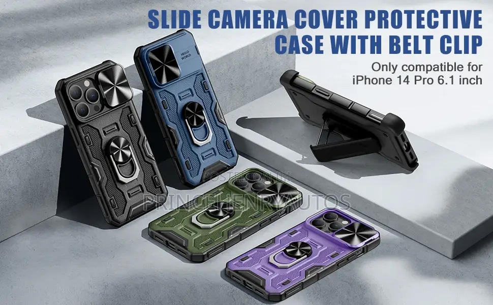 Caka Stand+Slide+Clip Holster for iPhone 14 Pro Case 2022