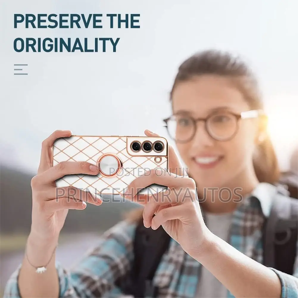 Bonoma Square Electroplate Metal Kickstand Case S22 Plus