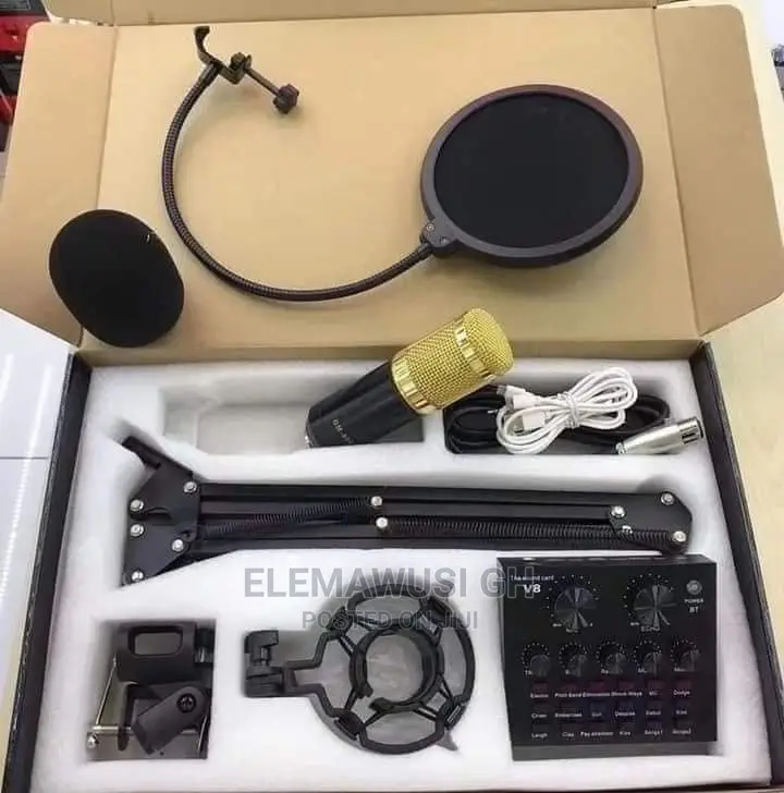V8 Sound Card and Condenser Microphone Set