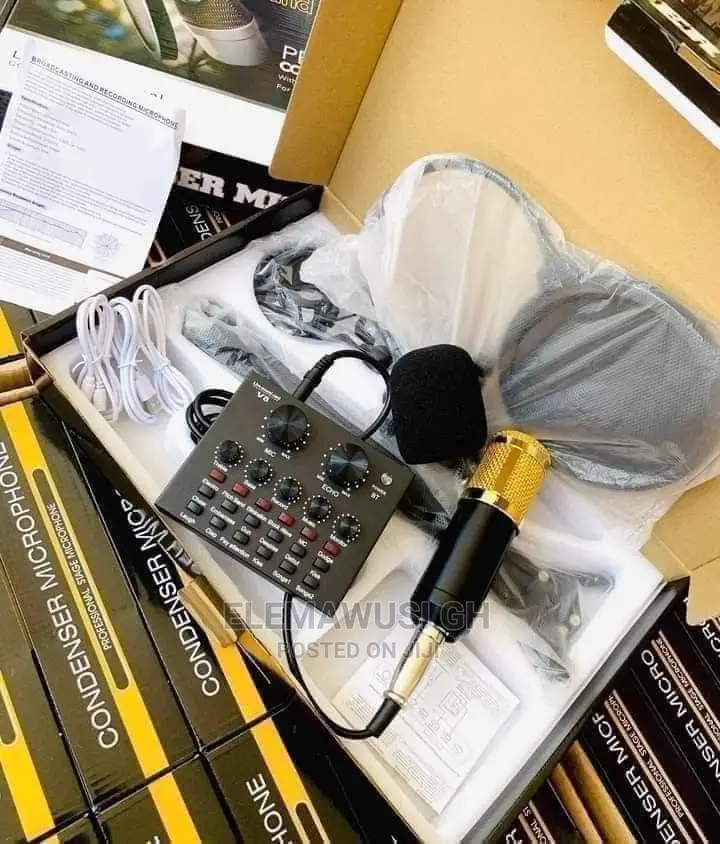 V8 Sound Card and Condenser Microphone Set