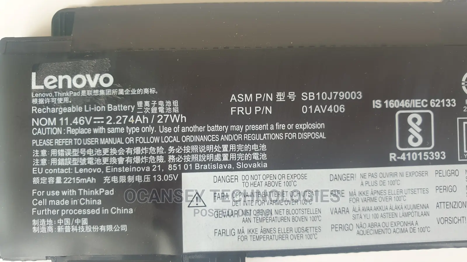 Original Lenovo 01av406 Battery for T460s T470s Series Sb10j