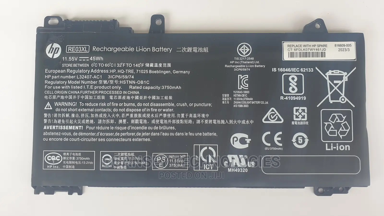 Original HP RE03XL RE03 Battery for Probook 450 G6 440 G6 43