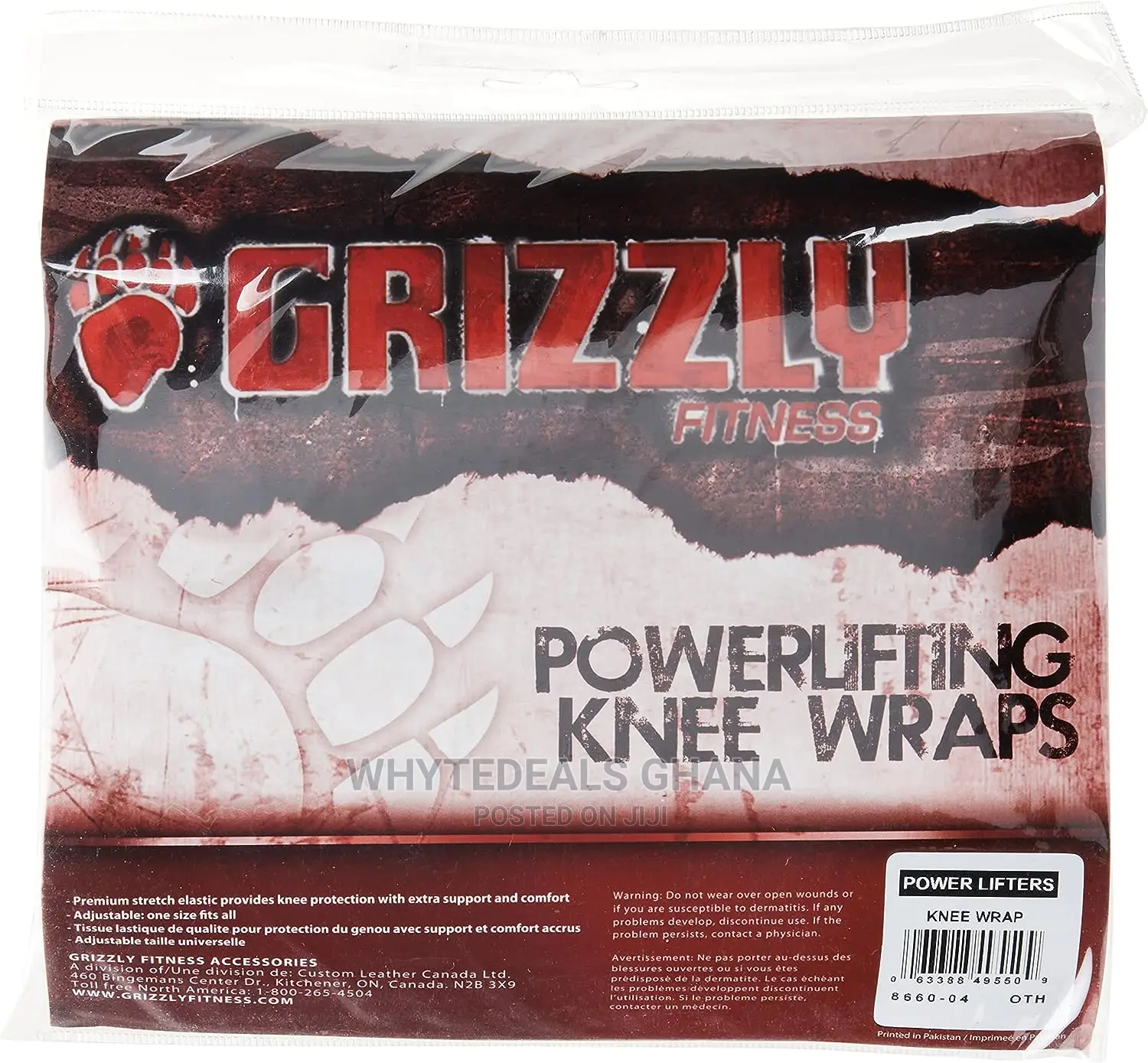 Grizzly Fitness Knee Wrap For Squating, Powerlifting Gym
