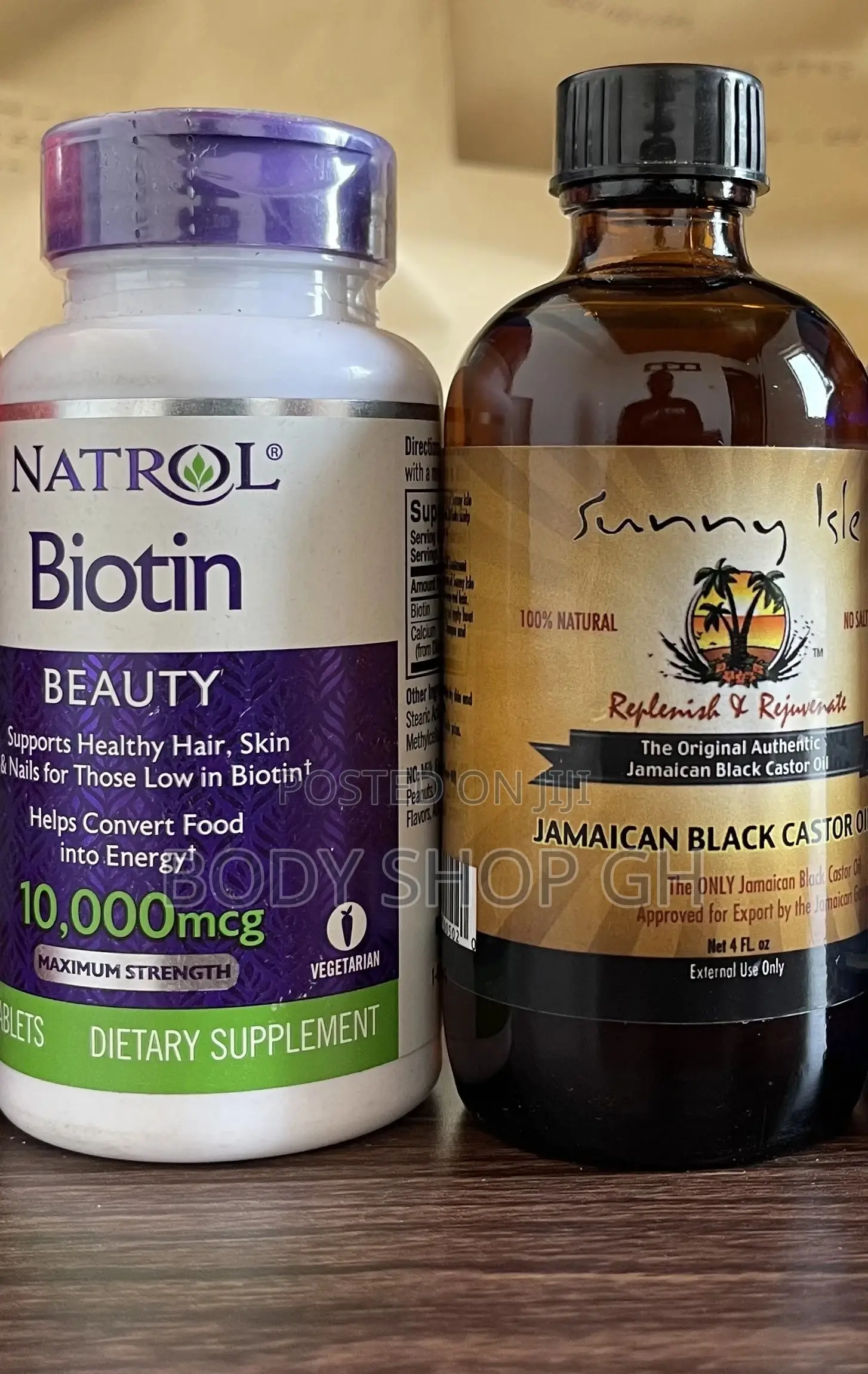 Natrol Biotin + Sunny Isle Jamaican Black Castor Oil Pack