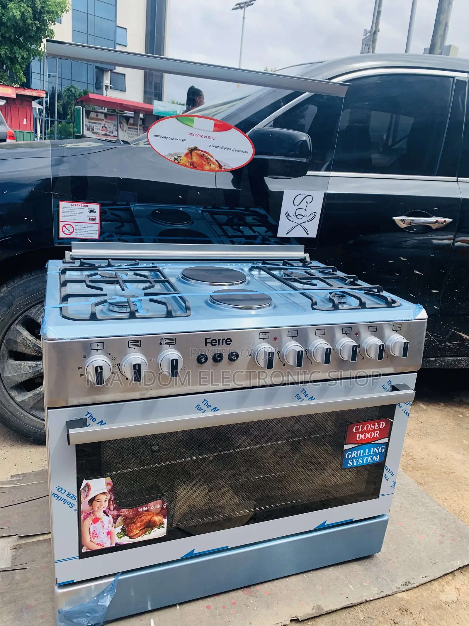 Ferre 60x60cm 4-Burner 2electric Gas Cooker With Oven