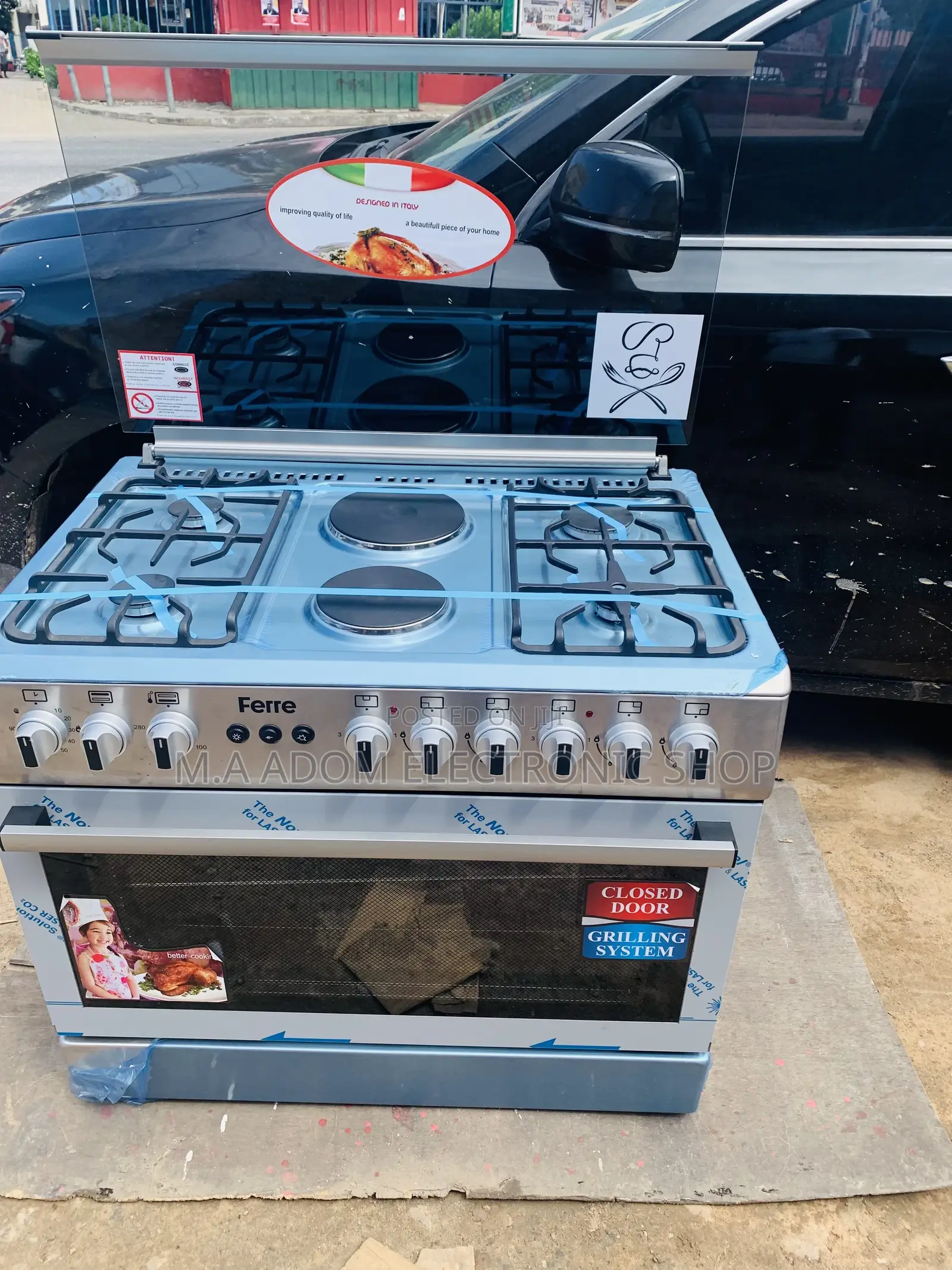Spotted Ferre 60x60cm 4-B 2ELECTRIC Gas Cooker With Oven
