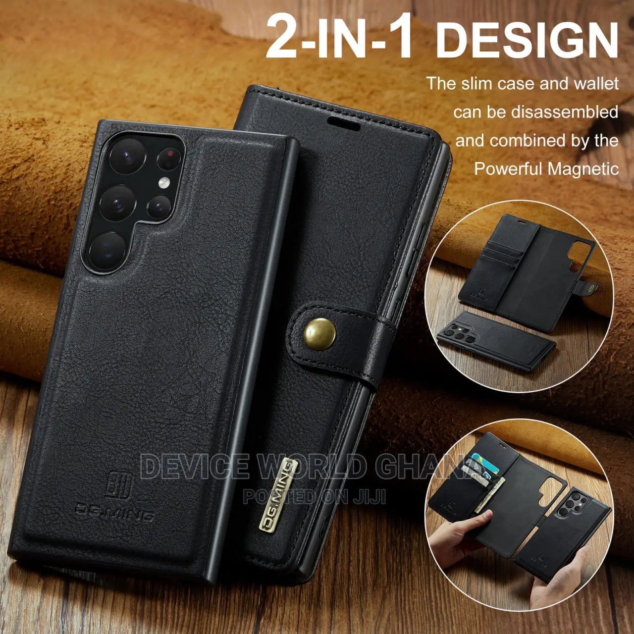 Dg 2in1 Detachable Leather Flip Case Samsung S25ultra S24u 2