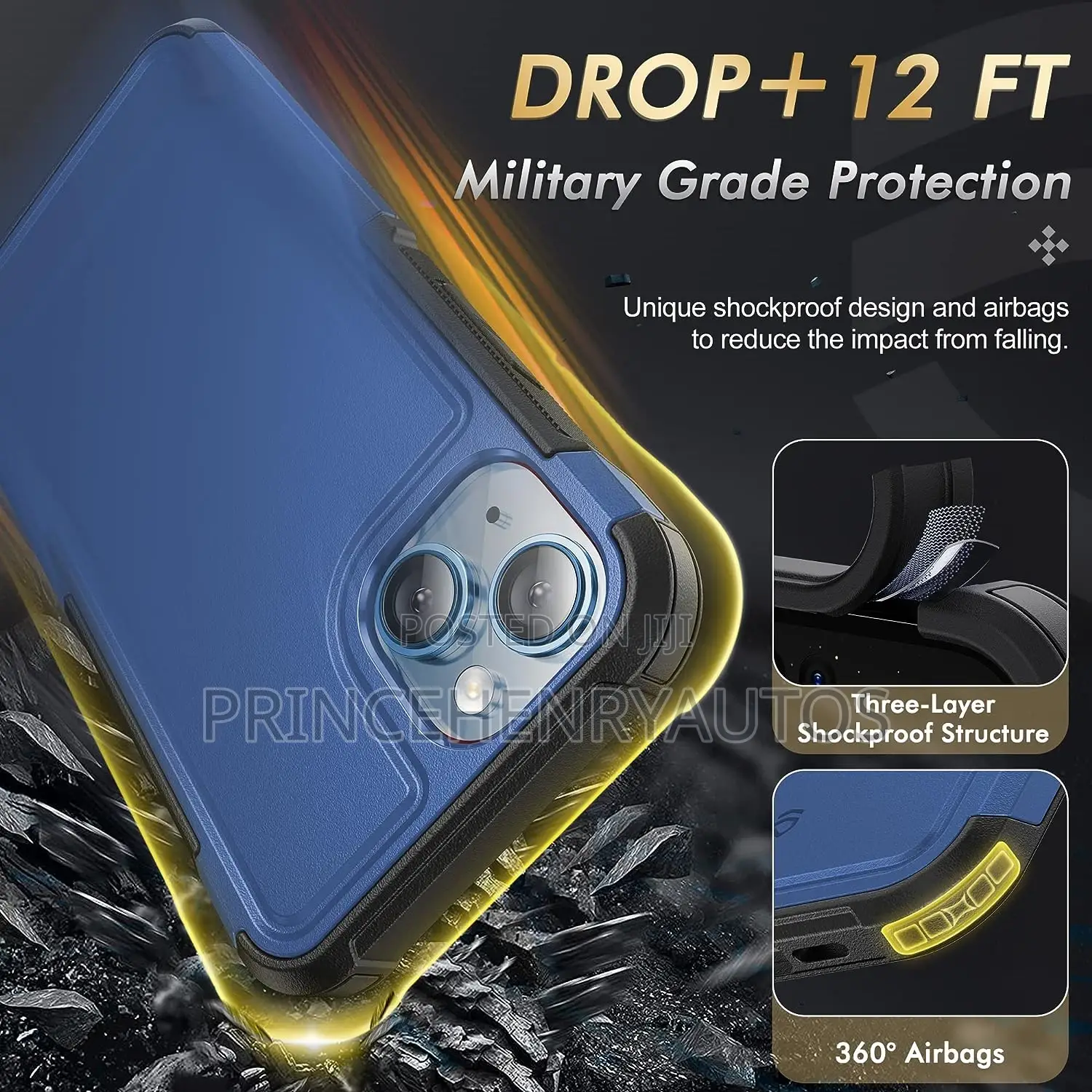 INFILAND 12FT Military Drop Protection for iPhone 14 Plus