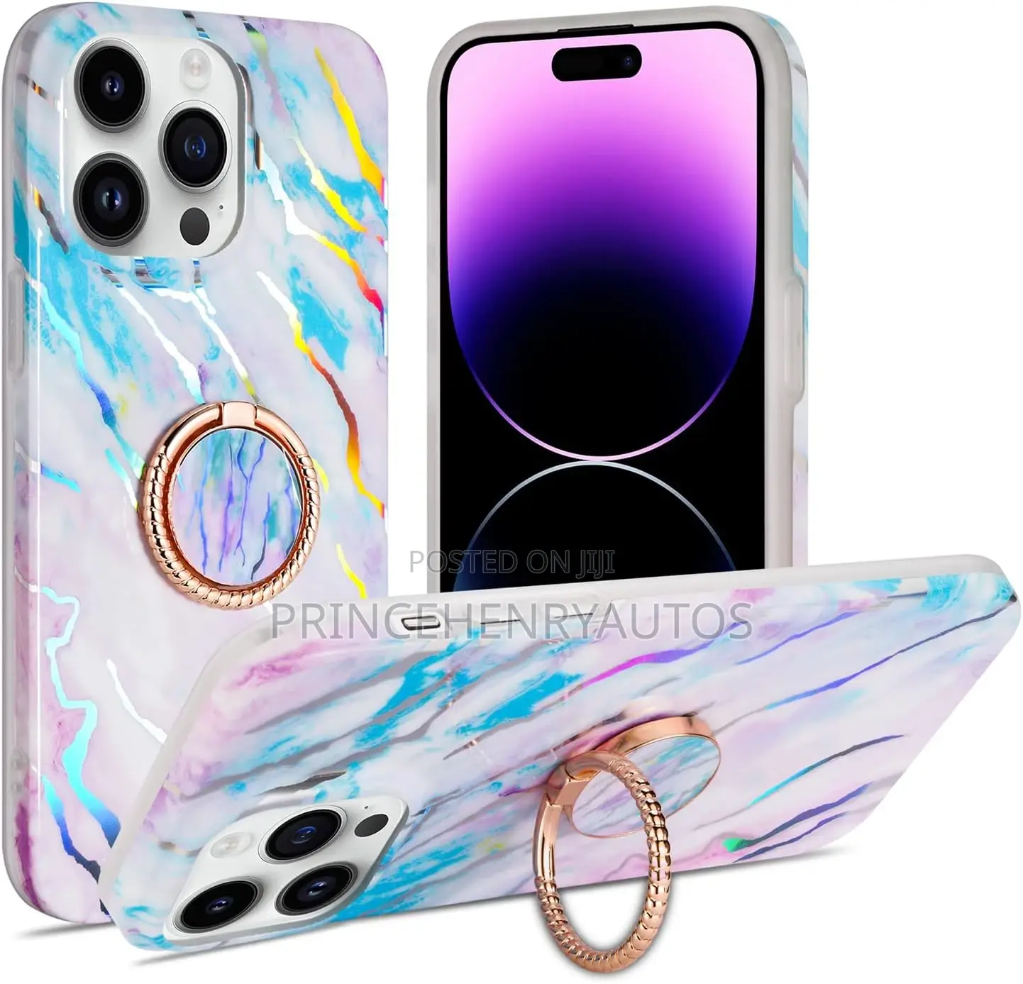 MANLENO Rotatable Ring Holder Case for iPhone 14 Pro Max