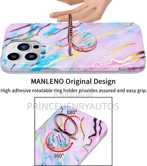 MANLENO Rotatable Ring Holder Case for iPhone 14 Pro Max