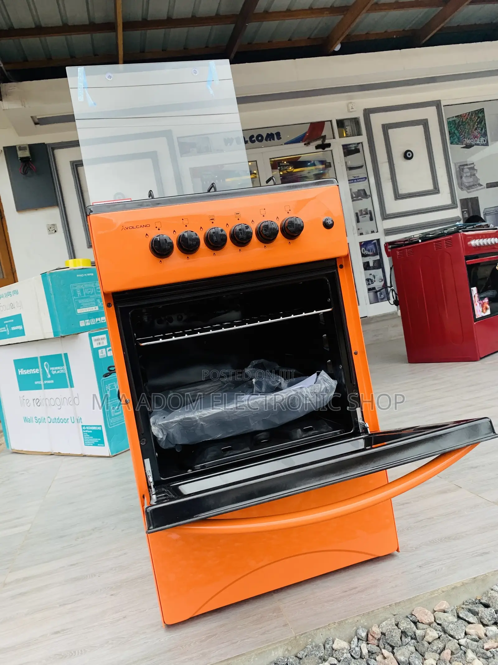 Detected Volcano Orange 4 Burners 50x50 Gas Stove With Grill