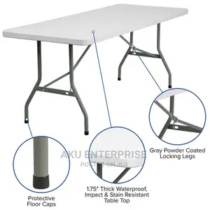 8 Seater Folding Table White Plastic Dining Party Wedding