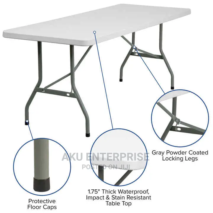 8 Seater Folding Table White Plastic Dining Party Wedding
