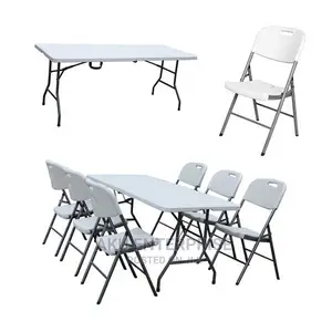 8 Seater Folding Table White Plastic Dining Party Wedding