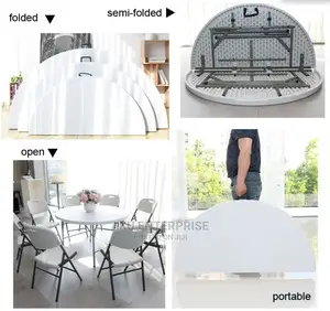 Round Outdoor Picnic Folding Table