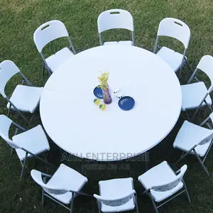 Round Outdoor Picnic Folding Table