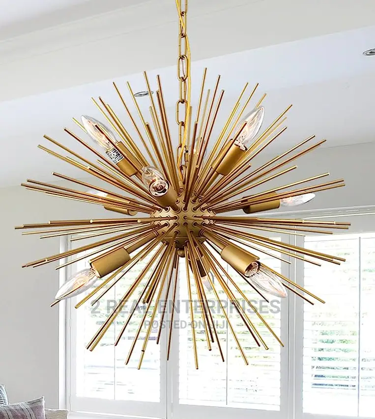 Astra Sputnik Satellite Pendant Light Gold Spike Chandelier